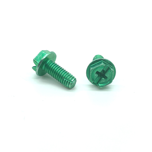 10-32 X 1/2 HEX WASHER HEAD SLOT/PHIL COMBO TYPE F GREEN GROUND SCREW